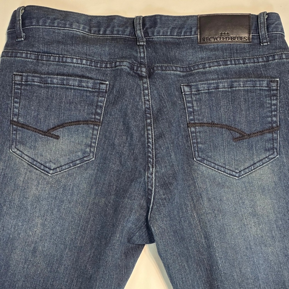 Recycled Blues Mens Slim Fit Dark Wash Stretch Denim Jeans 34x30 Blue RN120382 - Picture 15 of 16
